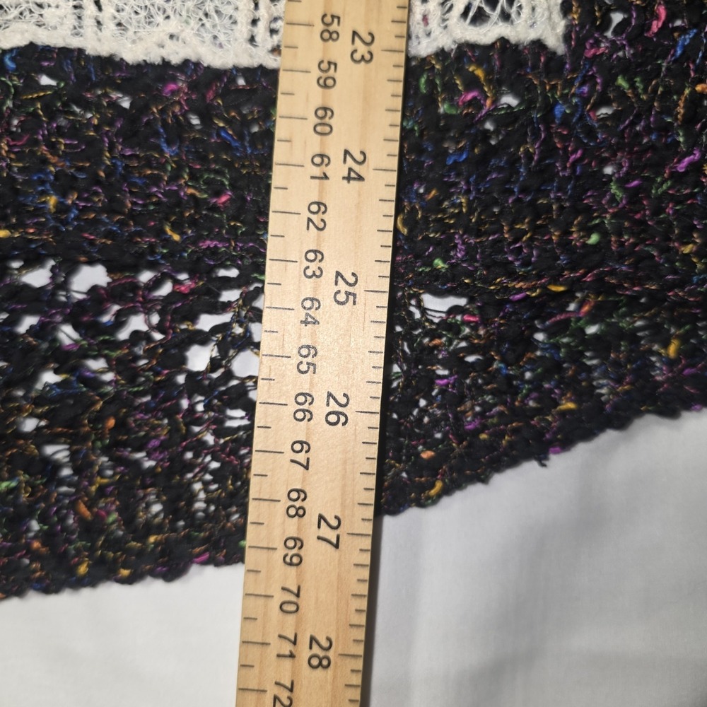 POL Black Color Accents Pullover Hoodie Sheer Sweater Size L - Picture 4 of 8